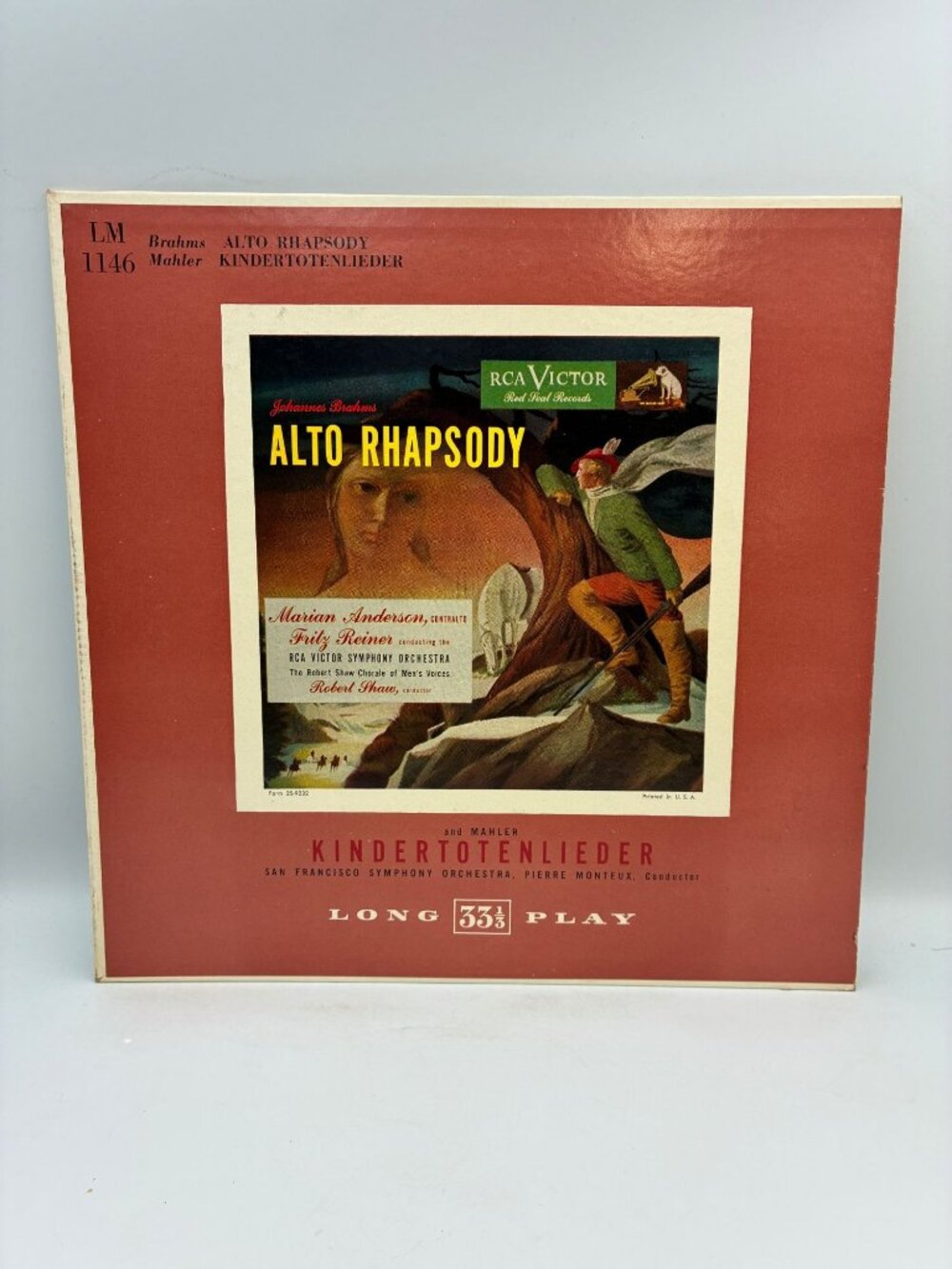 Brahms Alto Rhapsody Mahler Kindertotenlieder LP 1950s RCA Victor Red Seal 33